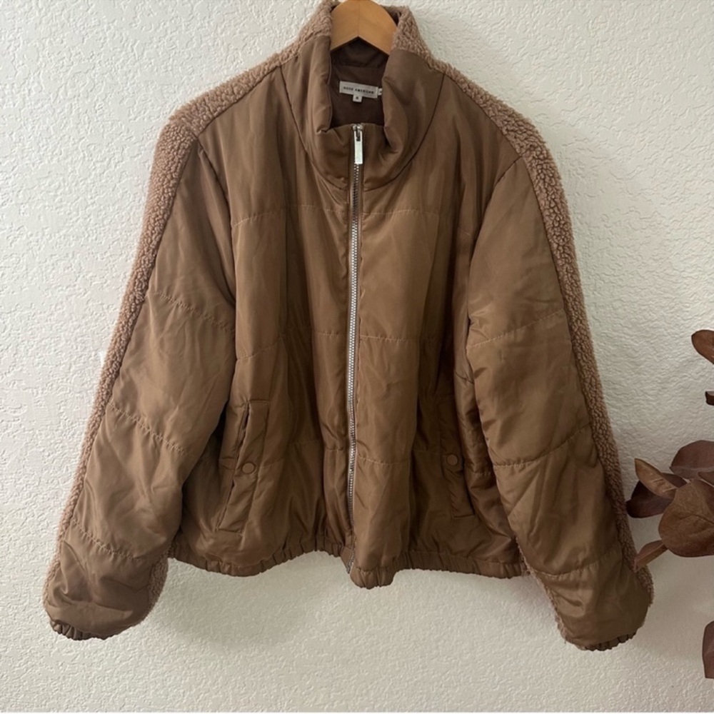 Good American TWO TONE SHERPA PUFFER 
size 5 2XL